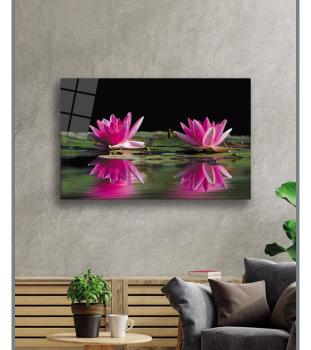 Lotusblume Art Design rechteckiges spezial Glasbild!